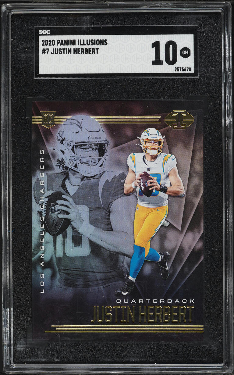 2020 Panini Illusions Justin Herbert ROOKIE #7 SGC 10 GEM MINT