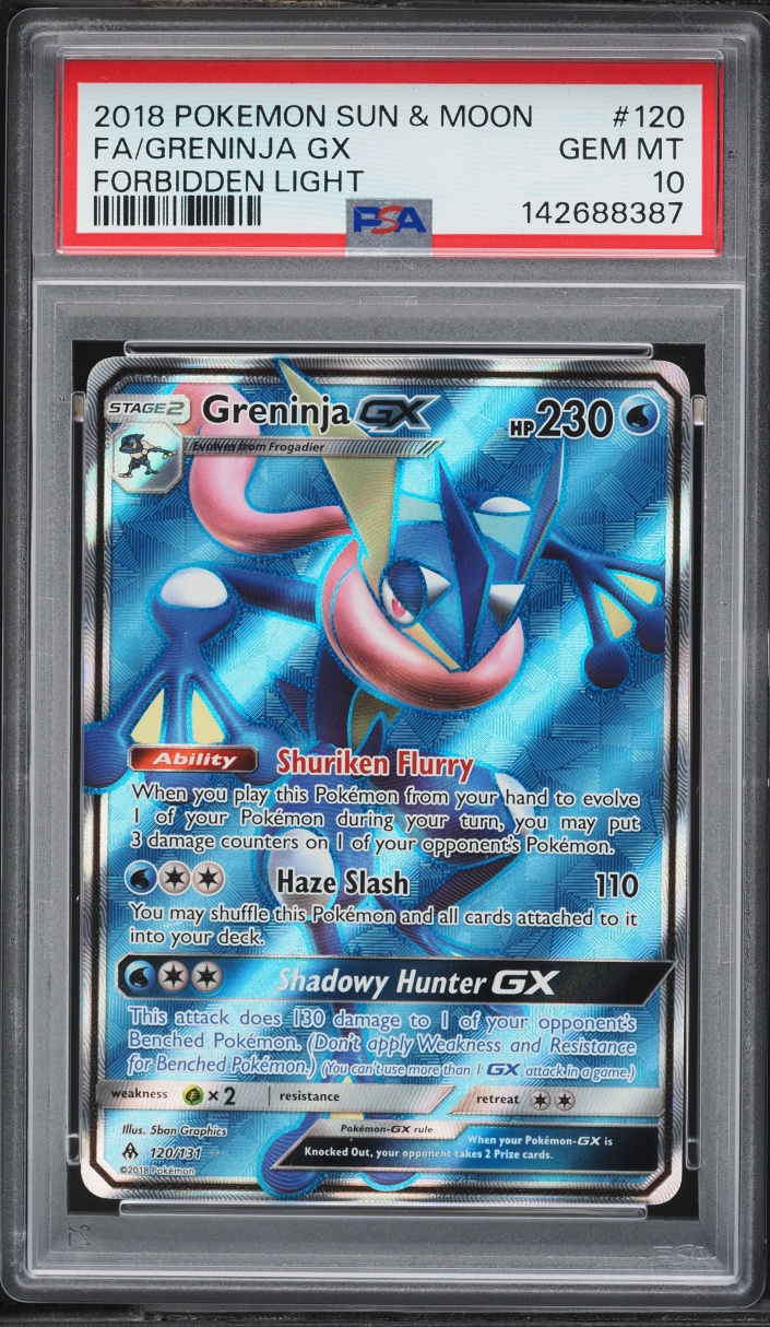 2018 Pokemon Sun & Moon Forbidden Light Full Art Greninja GX #120 PSA 10 GEM MINT