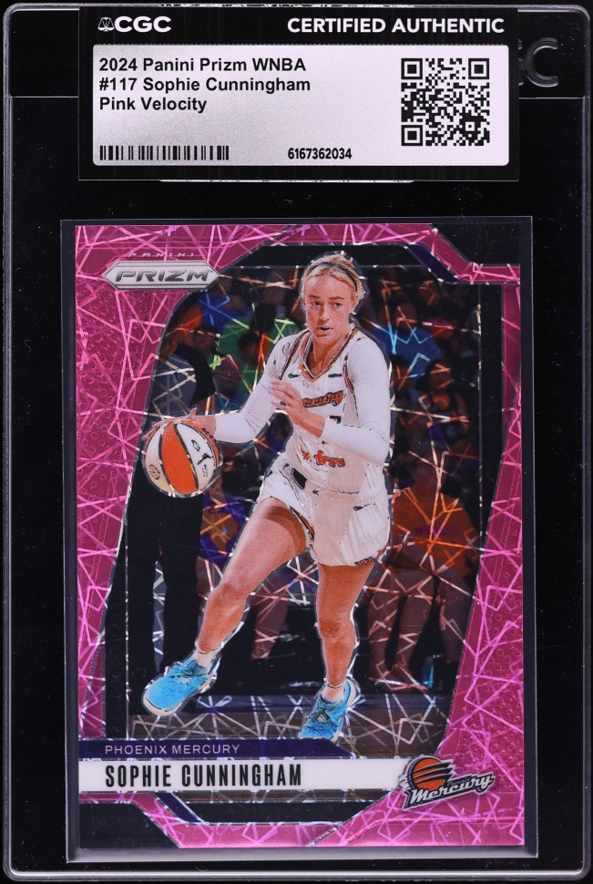 2024 Panini Prizm WNBA Pink Velocity Sophie Cunningham /79 #117 CGC AUTH