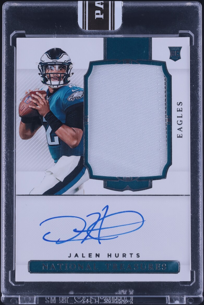 2020 National Treasures '24 Black Box Jalen Hurts ROOKIE PATCH AUTO 1/1 #161