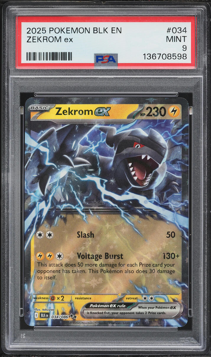 2025 Pokemon Scarlet & Violet Black Bolt Holo Zekrom ex #34 PSA 9 MINT