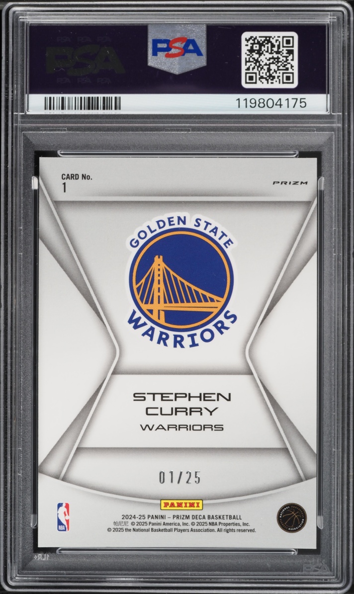 2024 Panini Prizm Deca Finalists Mojo Stephen Curry 1/25 #1 PSA 10 GEM MINT