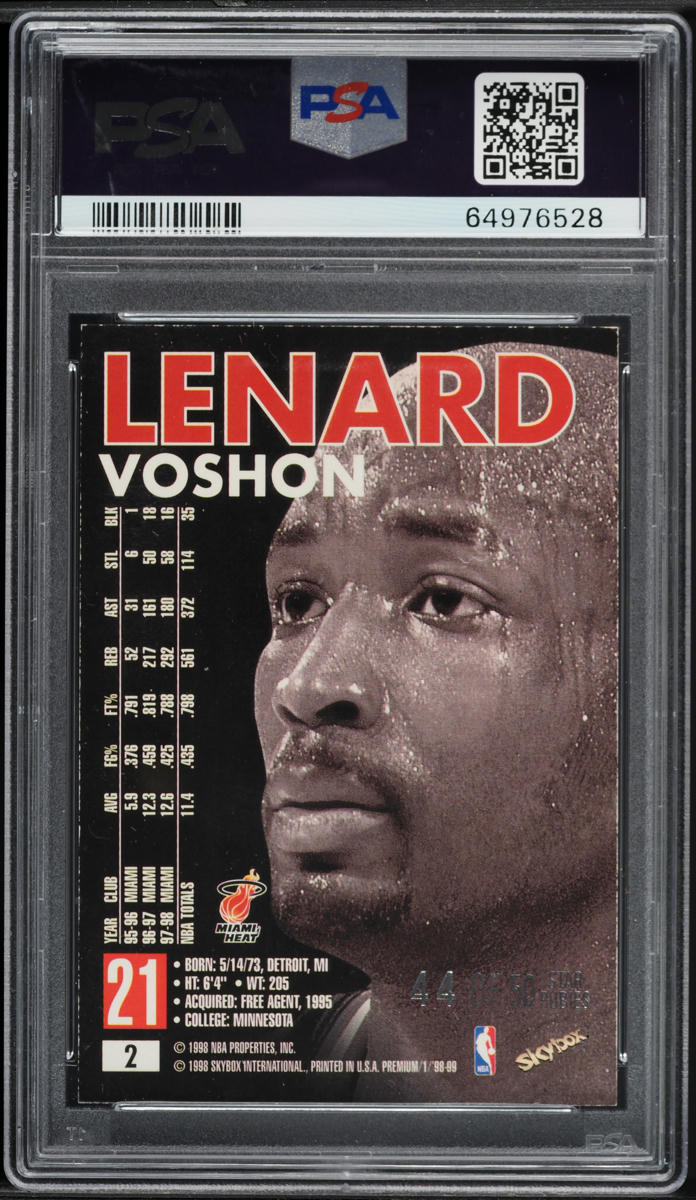1998 Skybox Premium Star Rubies Voshon Lenard /50 #2 PSA 7 NRMT