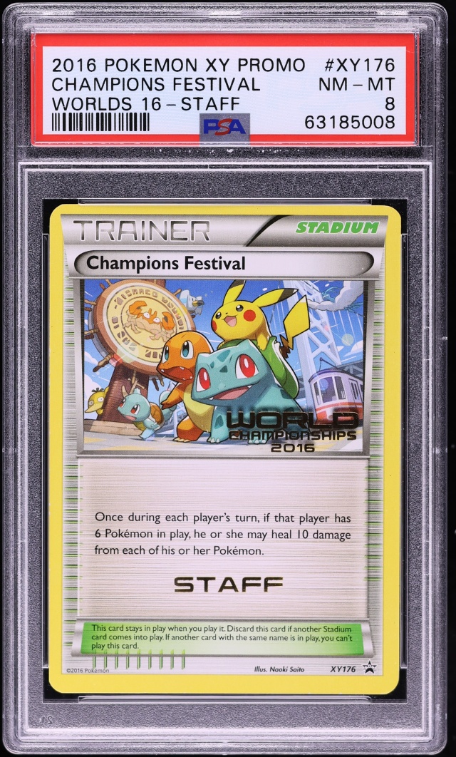2016 Pokemon XY Promo World Championships Staff Champions Festival #XY176 PSA 8 NM-MT