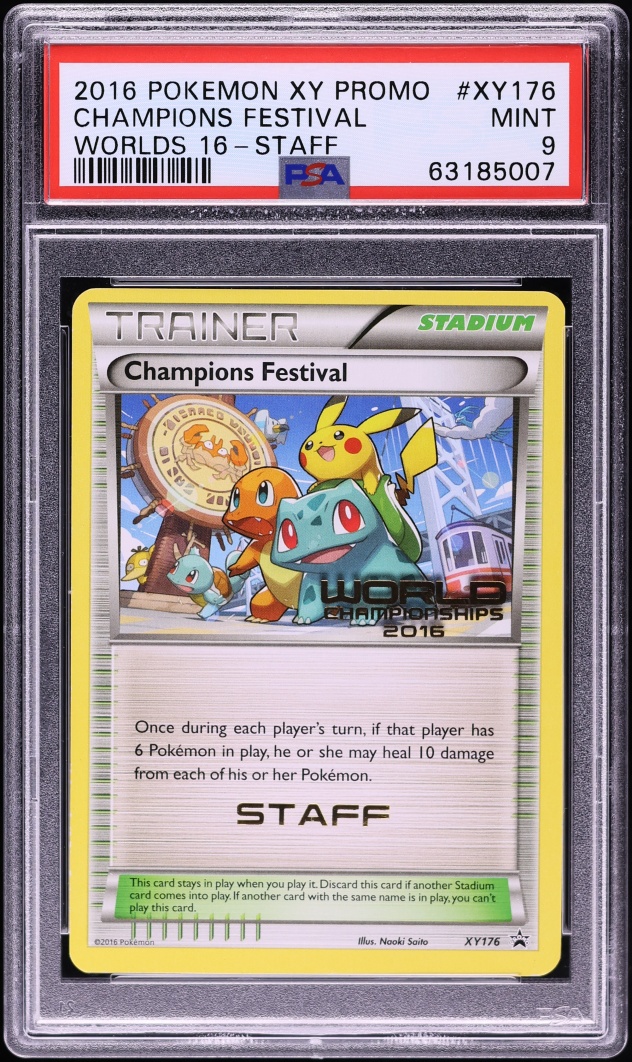 2016 Pokemon XY Black Star Promo World Championships Staff Champions Festival #XY176 PSA 9 MINT