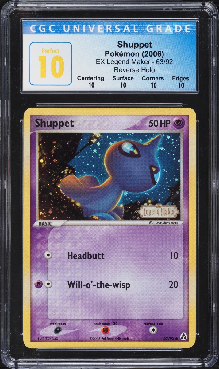 2006 Pokemon EX Legend Maker Reverse Holo Shuppet #63 CGC 10 PERFECT