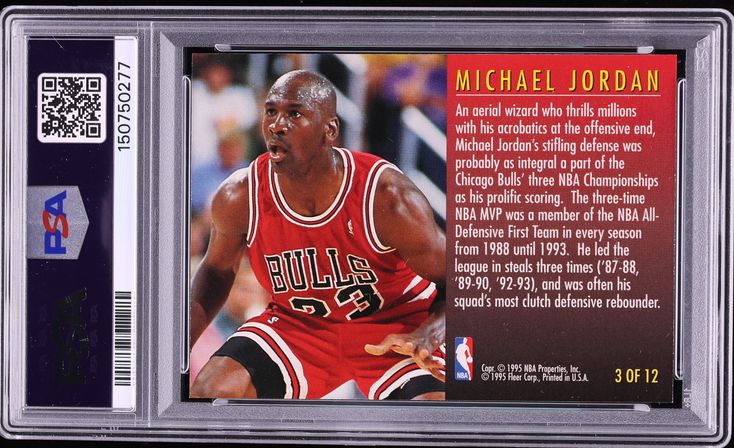 1995 Fleer Total D Michael Jordan #3 PSA 8 NM-MT