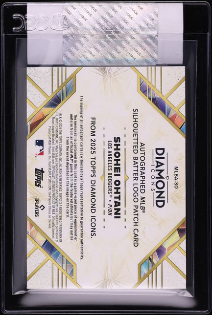 2025 Topps Diamond Icons Shohei Ohtani MLB LOGOMAN PATCH AUTO 1/1 #MLBA-SO CGC AUTH