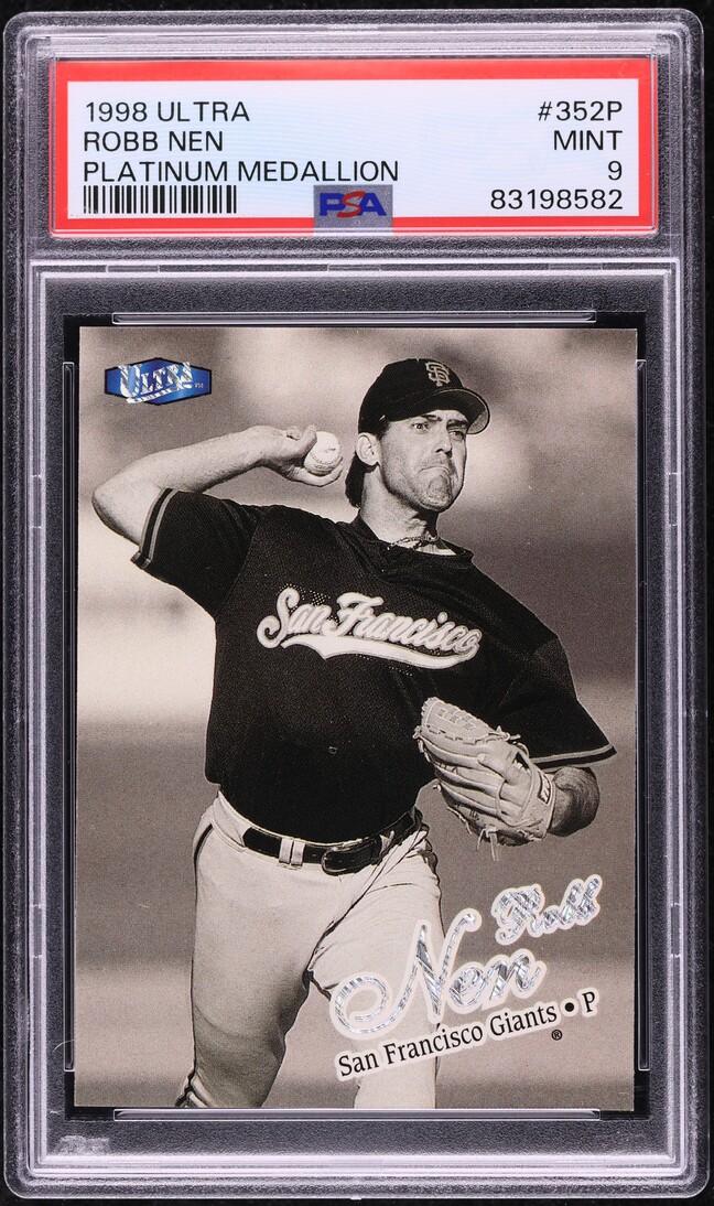 1998 Ultra Platinum Medallion Robb Nen /98 #352P PSA 9 MINT