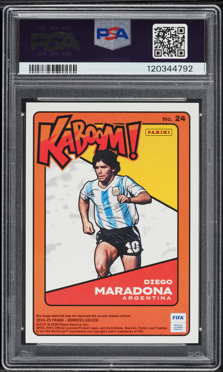 2024 Donruss FIFA Kaboom! Gold Diego Maradona /10 #24 PSA 10 GEM MINT