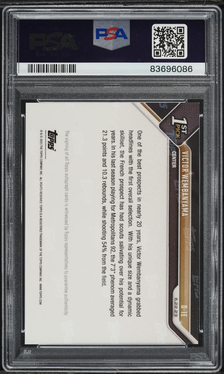 2023 Topps Now Draft Inscription Red Victor Wembanyama ROOKIE AUTO /10 PSA 10