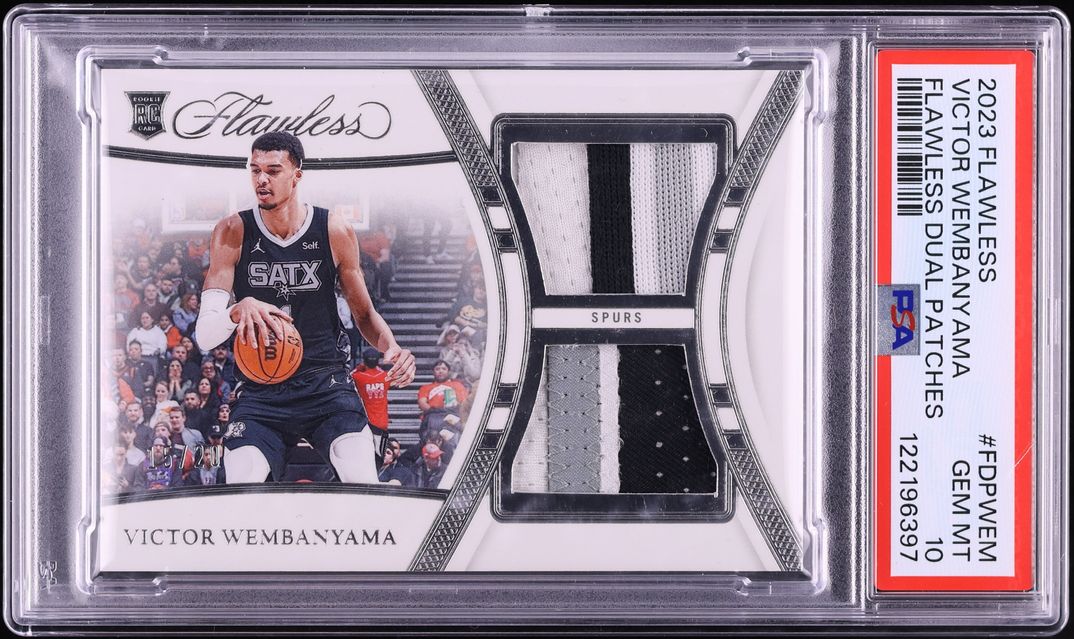 2023 Panini Flawless Victor Wembanyama ROOKIE PATCH /20 #FDP-WEM PSA 10 GEM MINT