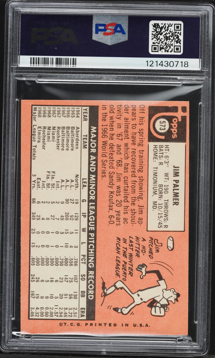 1969 Topps Jim Palmer #573 PSA 5 EX