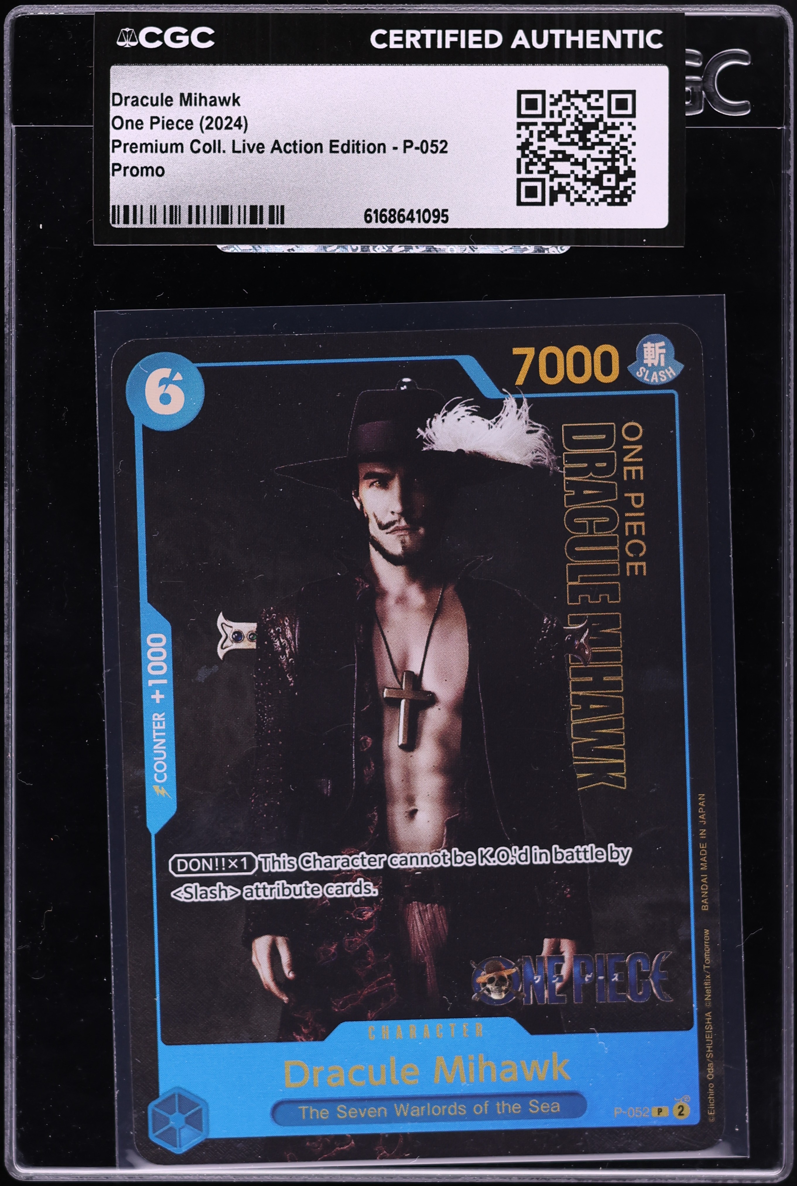 2024 One Piece Promo Premium Collection Live Action Edition Alt Art Dracule Mihawk CGC AUTH