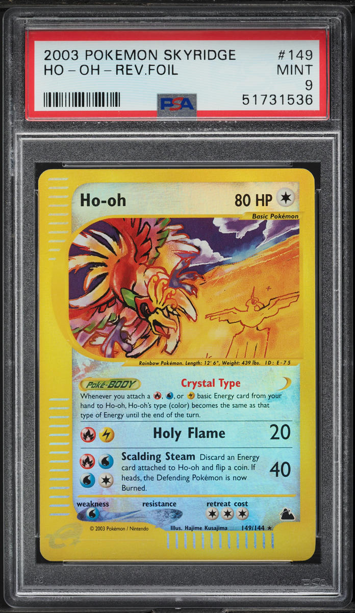 2003 Pokemon Skyridge Reverse Holo Crystal Ho-Oh #149 PSA 9 MINT