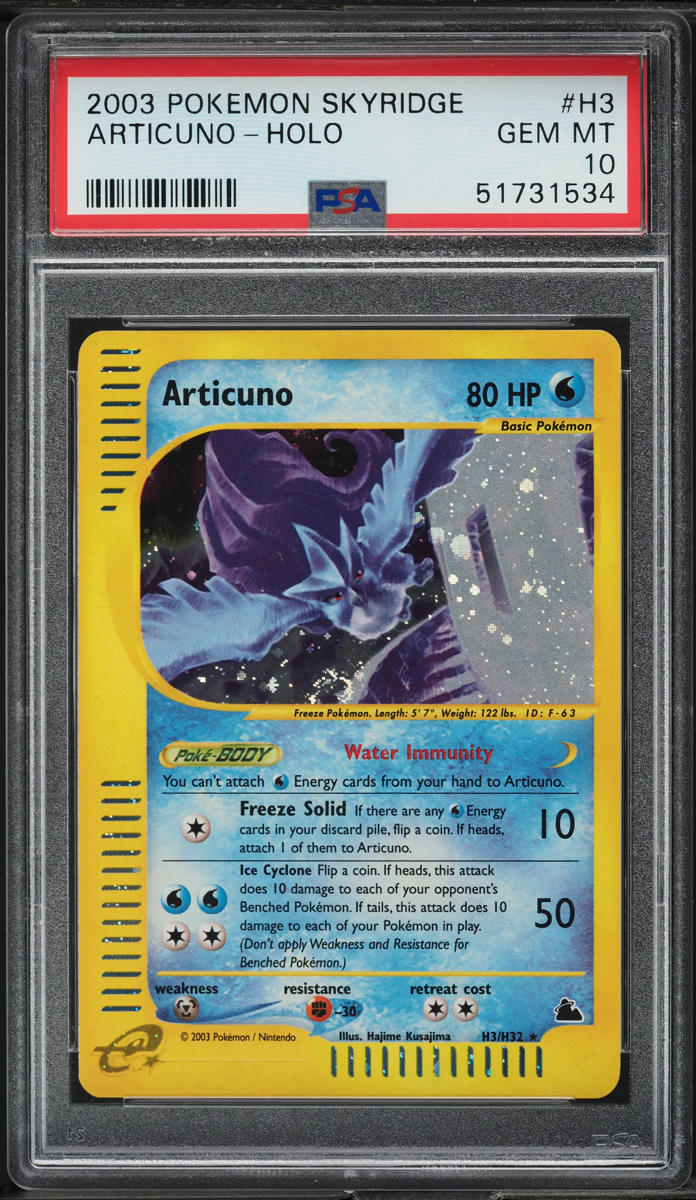 2003 Pokemon Skyridge Holo Articuno #H3 PSA 10 GEM MINT