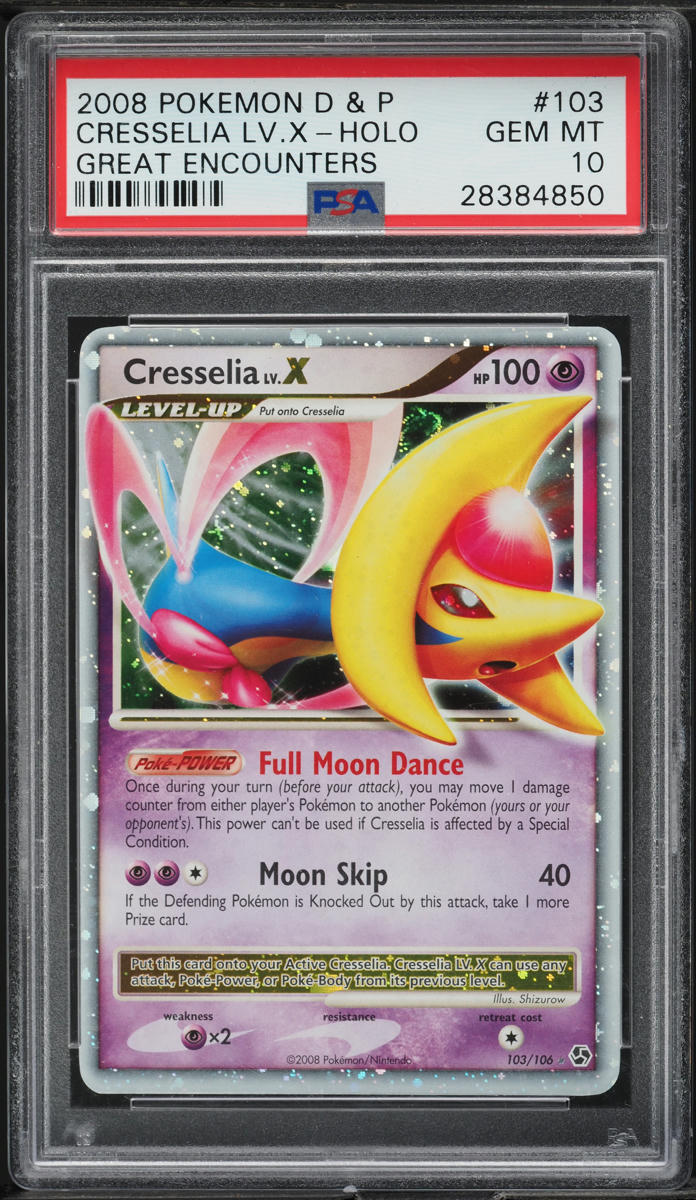 2008 Pokemon Diamond & Pearl Great Encounters Holo Cresselia Lv.X #103 PSA 10