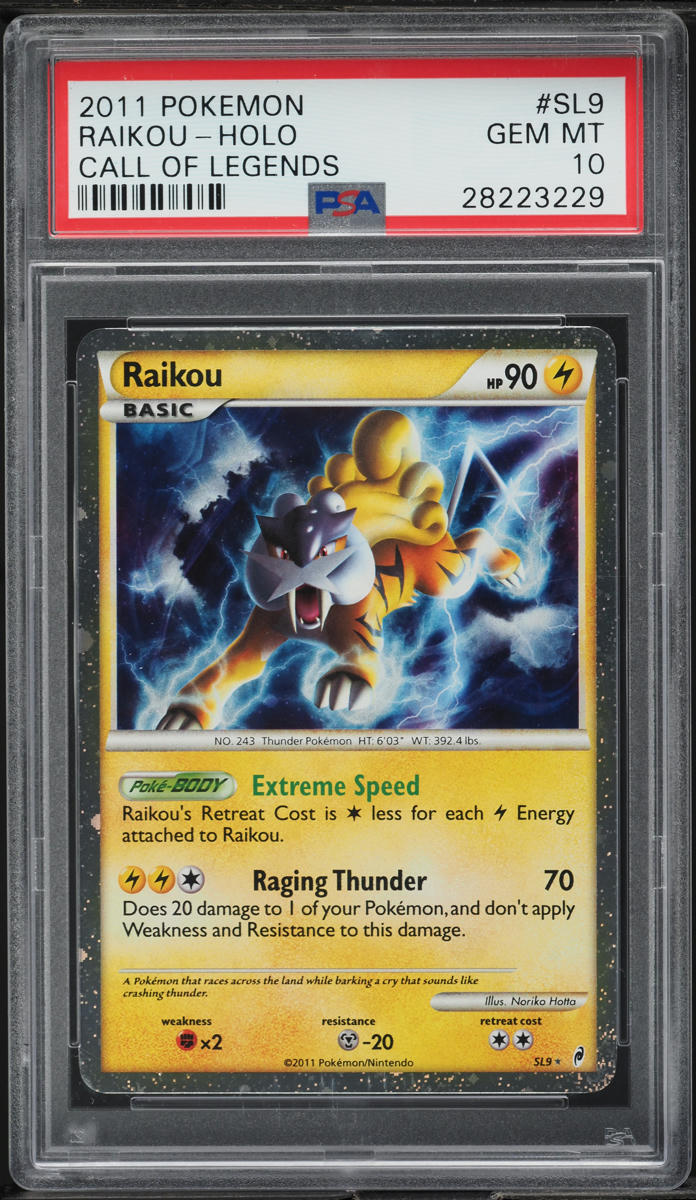 2011 Pokemon Call Of Legends Holo Raikou #SL9 PSA 10 GEM MINT