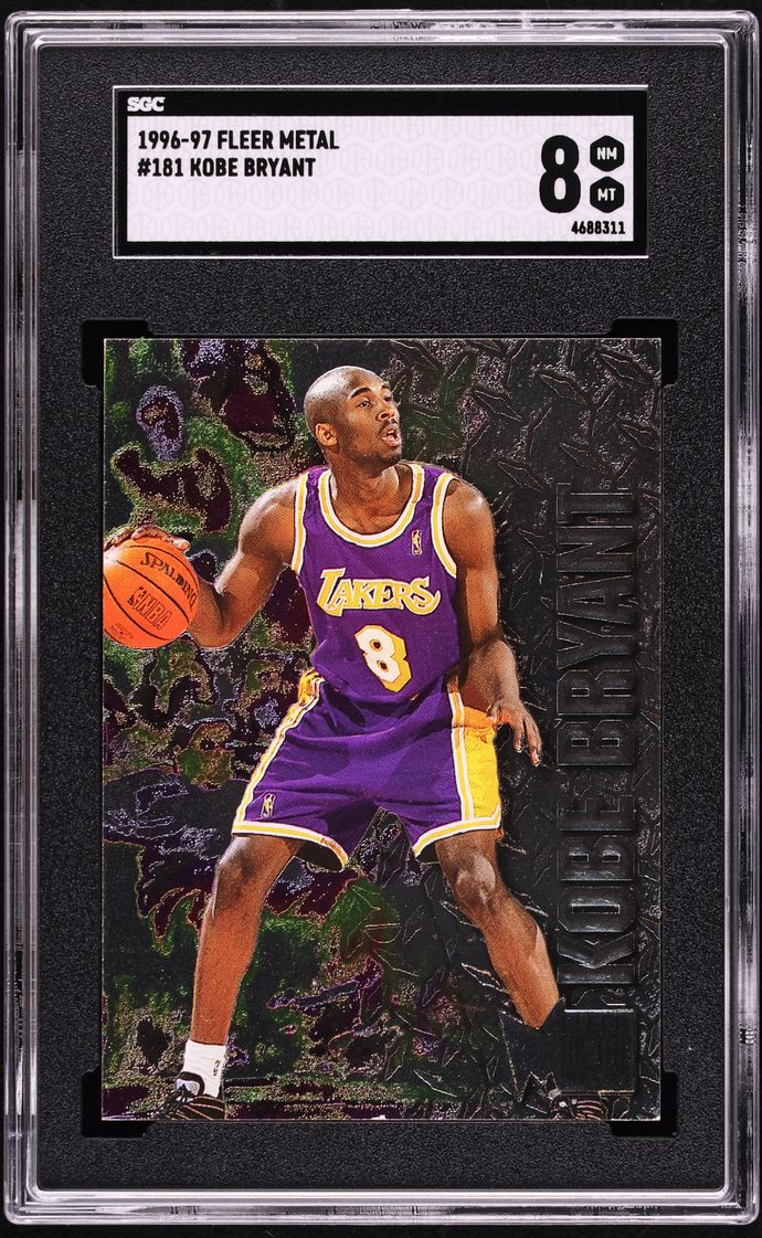 1996 Metal Basketball Kobe Bryant ROOKIE #181 SGC 8 NM-MT