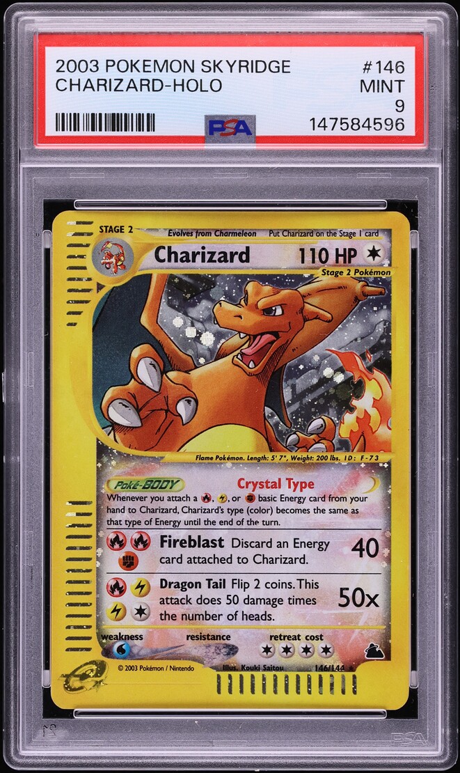 2003 Pokemon Skyridge Holo Crystal Charizard #146 PSA 9 MINT