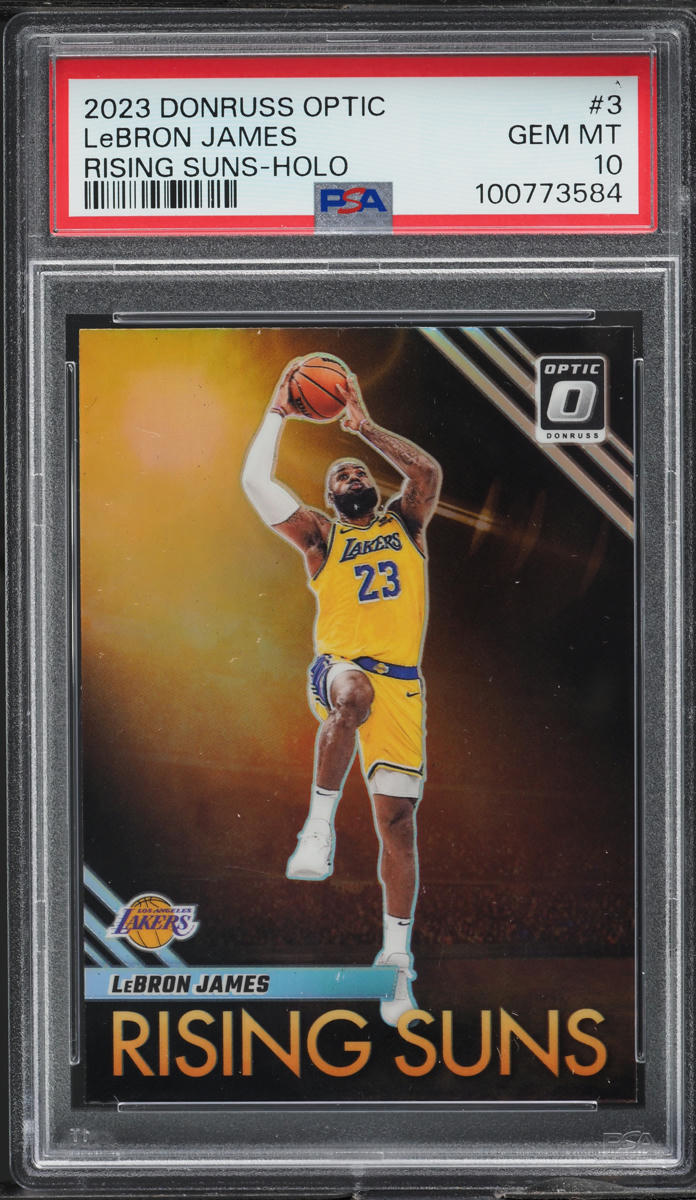 2023 Donruss Optic Rising Suns Holo LeBron James #3 PSA 10 GEM MINT