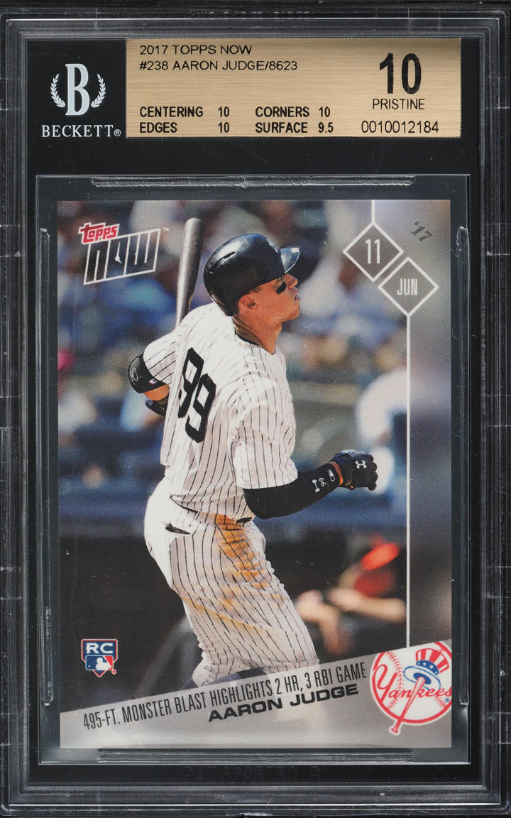 2017 Topps Now Aaron Judge ROOKIE #238 BGS 10 PRISTINE