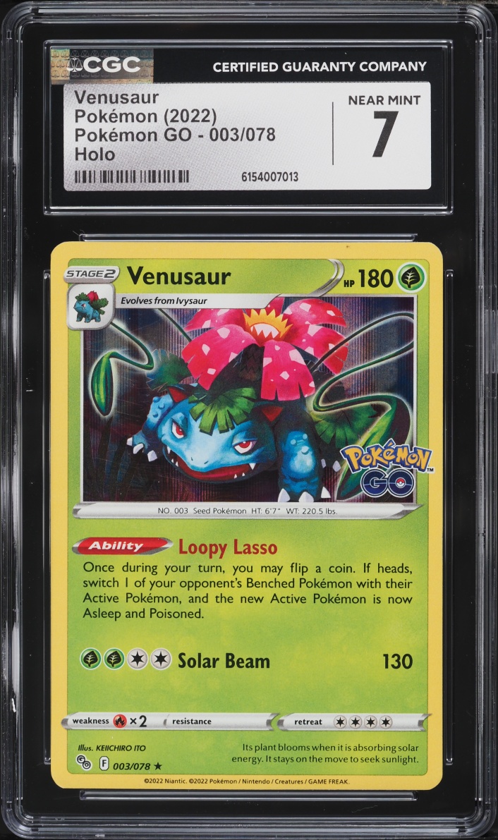 2022 Pokemon Sword & Shield GO Holo Venusaur #3 CGC 7 NRMT
