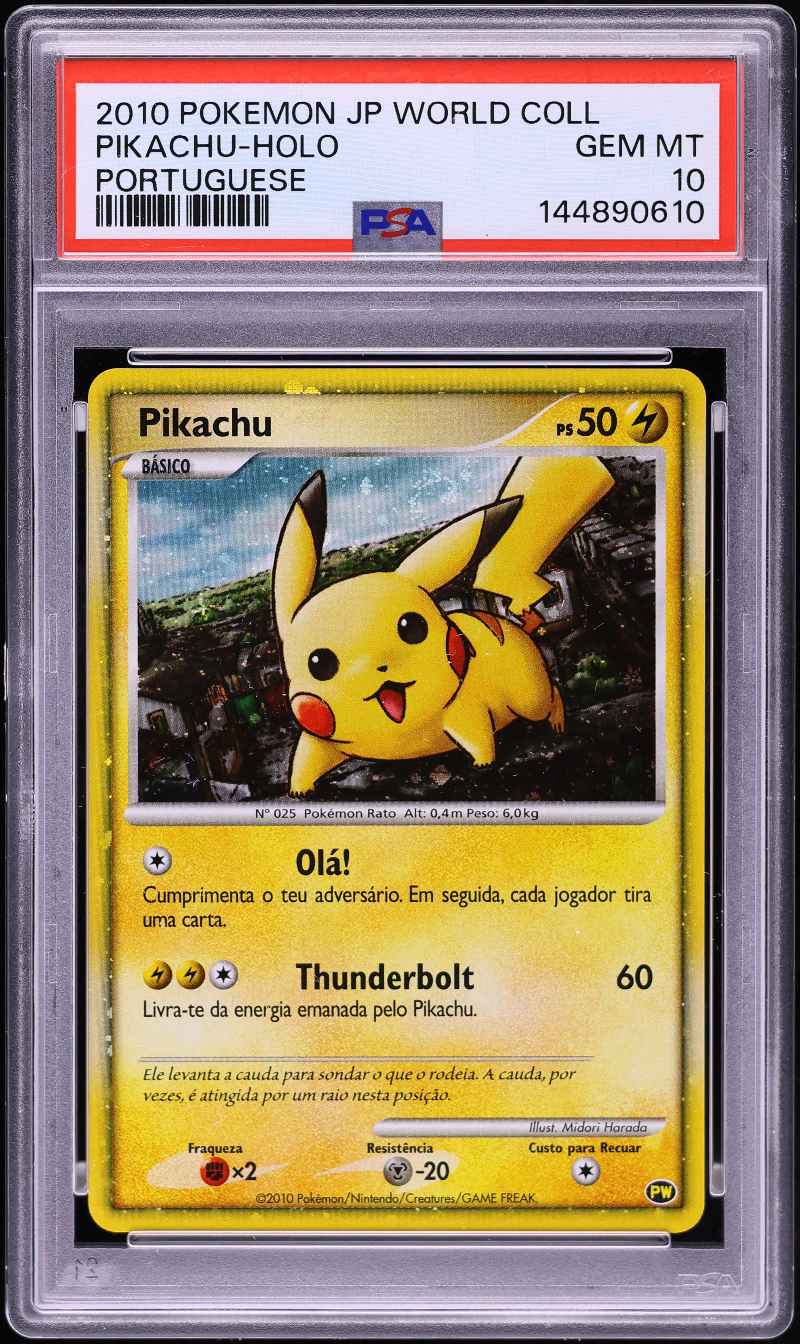 2010 Pokemon Portuguese World Collection Holo Pikachu PSA 10 GEM MINT