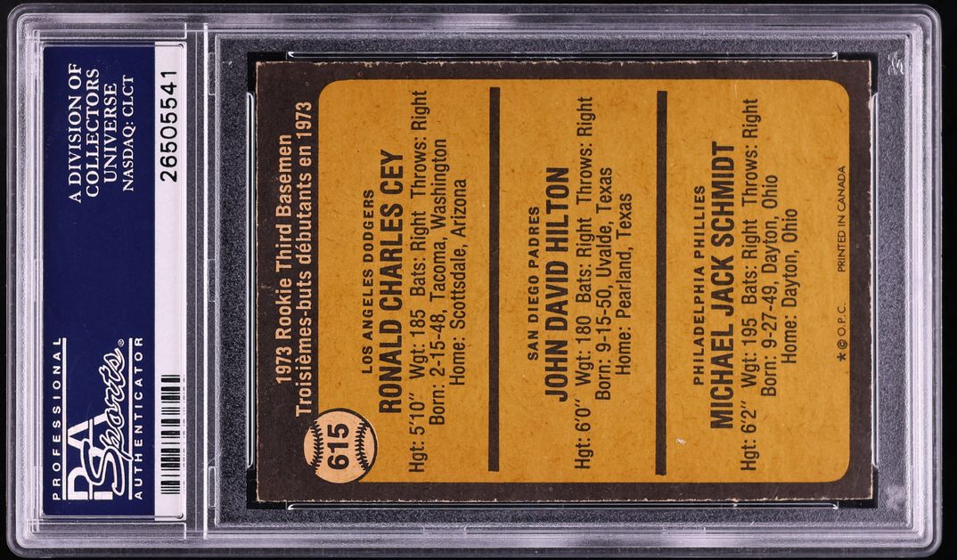 1973 O-Pee-Chee Mike Schmidt ROOKIE #615 PSA 6 EXMT