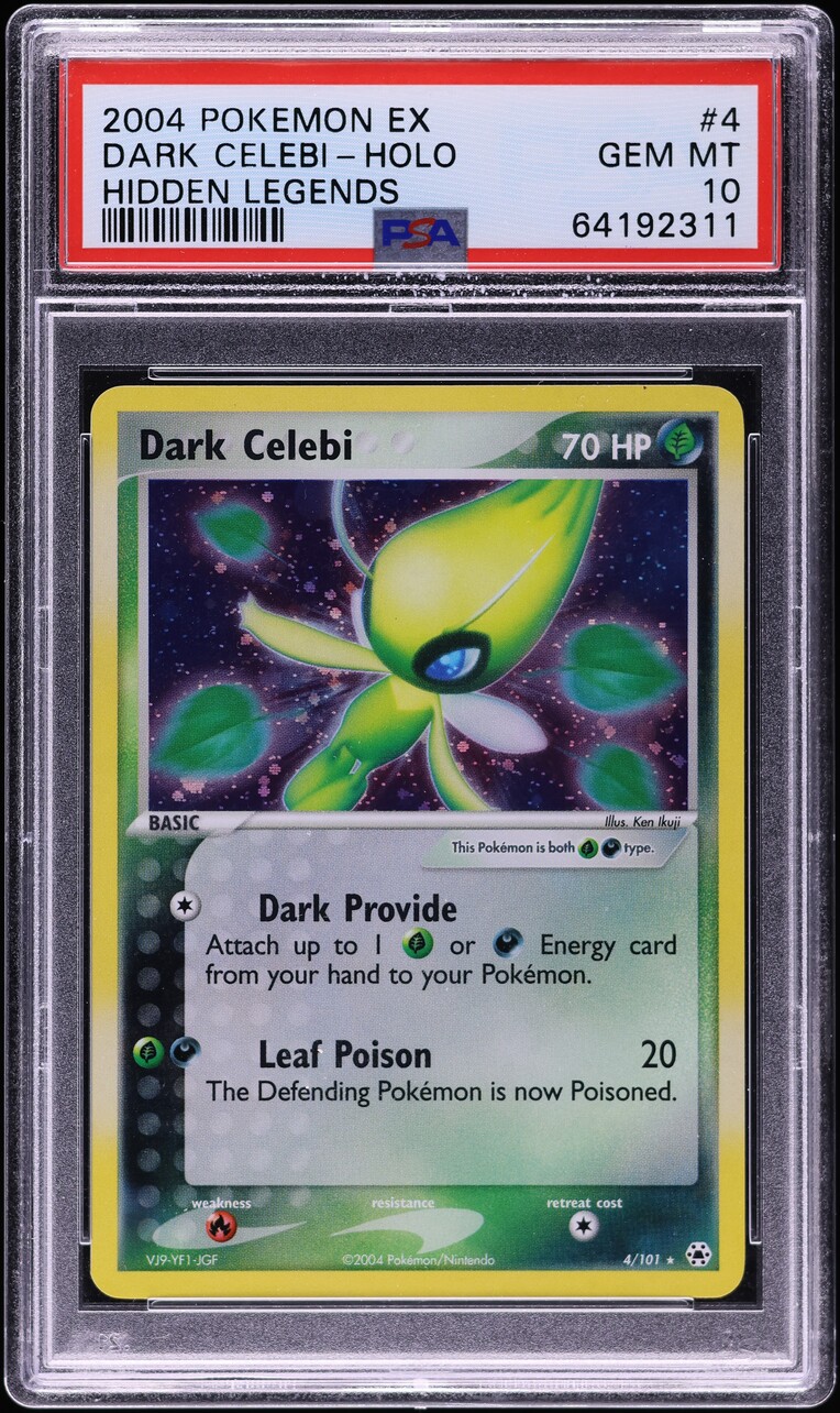 2004 Pokemon EX Hidden Legends Holo Dark Celebi #4 PSA 10 GEM MINT