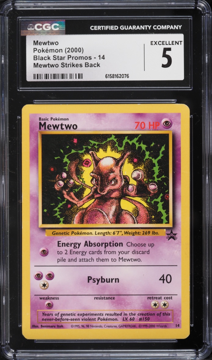 2000 Pokemon Black Star Promo Strikes Back Mewtwo #14 CGC 5 EX