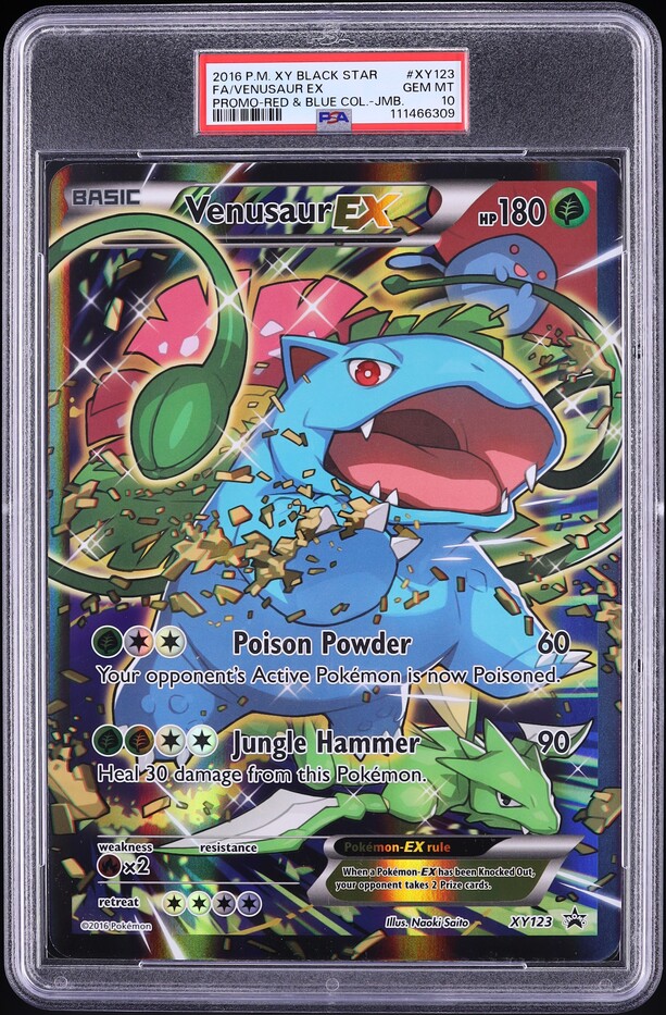 2016 Pokemon XY Black Star Promo Red & Blue Jumbo Full Art Venusaur EX #XY123 PSA 10 GEM MINT