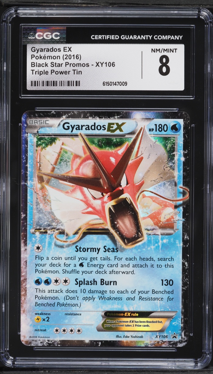 2016 Pokemon XY Black Star Promo Triple Power Tin Holo Gyarados EX #XY106 CGC 8 NM-MT