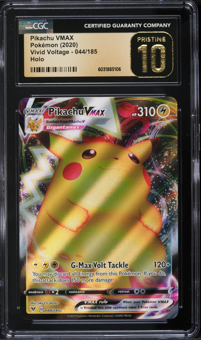 CARTA POKÉMON PIKACHU Vmax 044/185 Vivid Tensione Quasi Nuova Arte