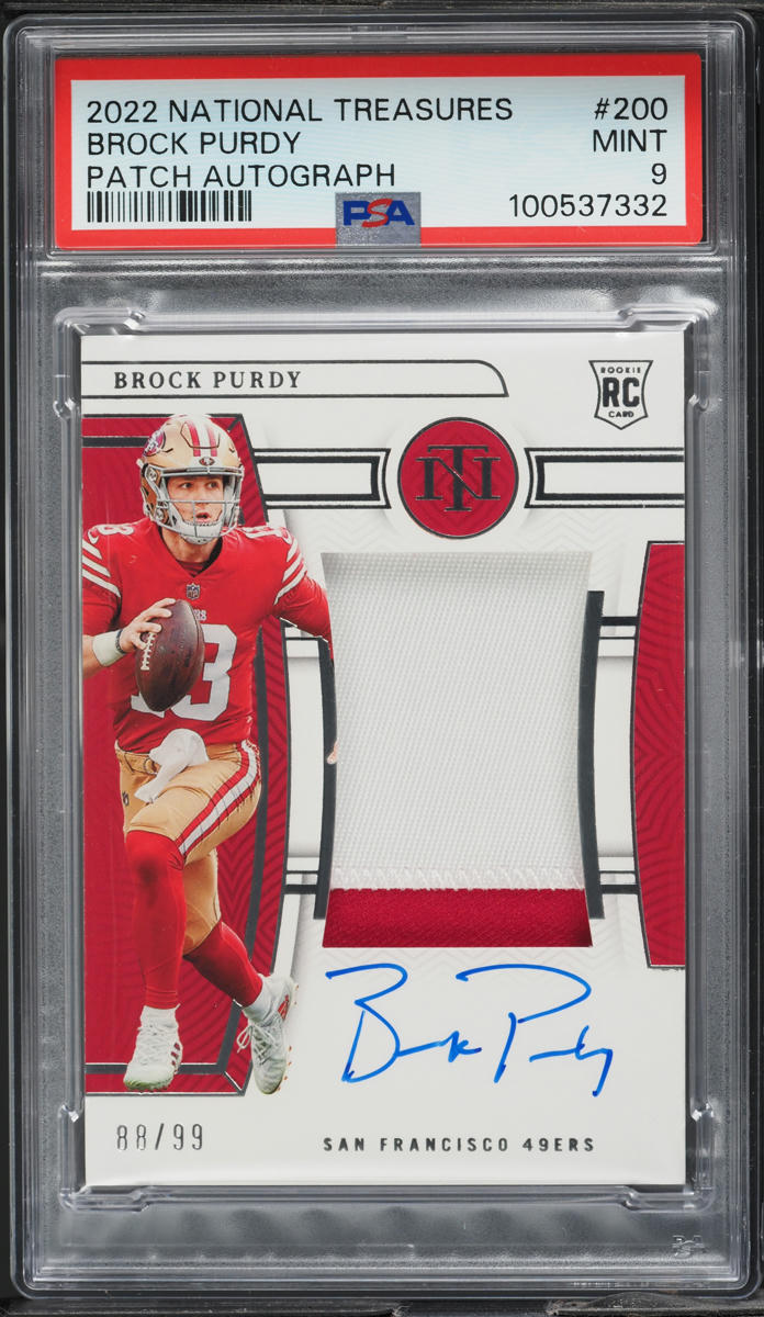 2022 National Treasures Brock Purdy ROOKIE PATCH AUTO /99 #200 PSA 9 ...