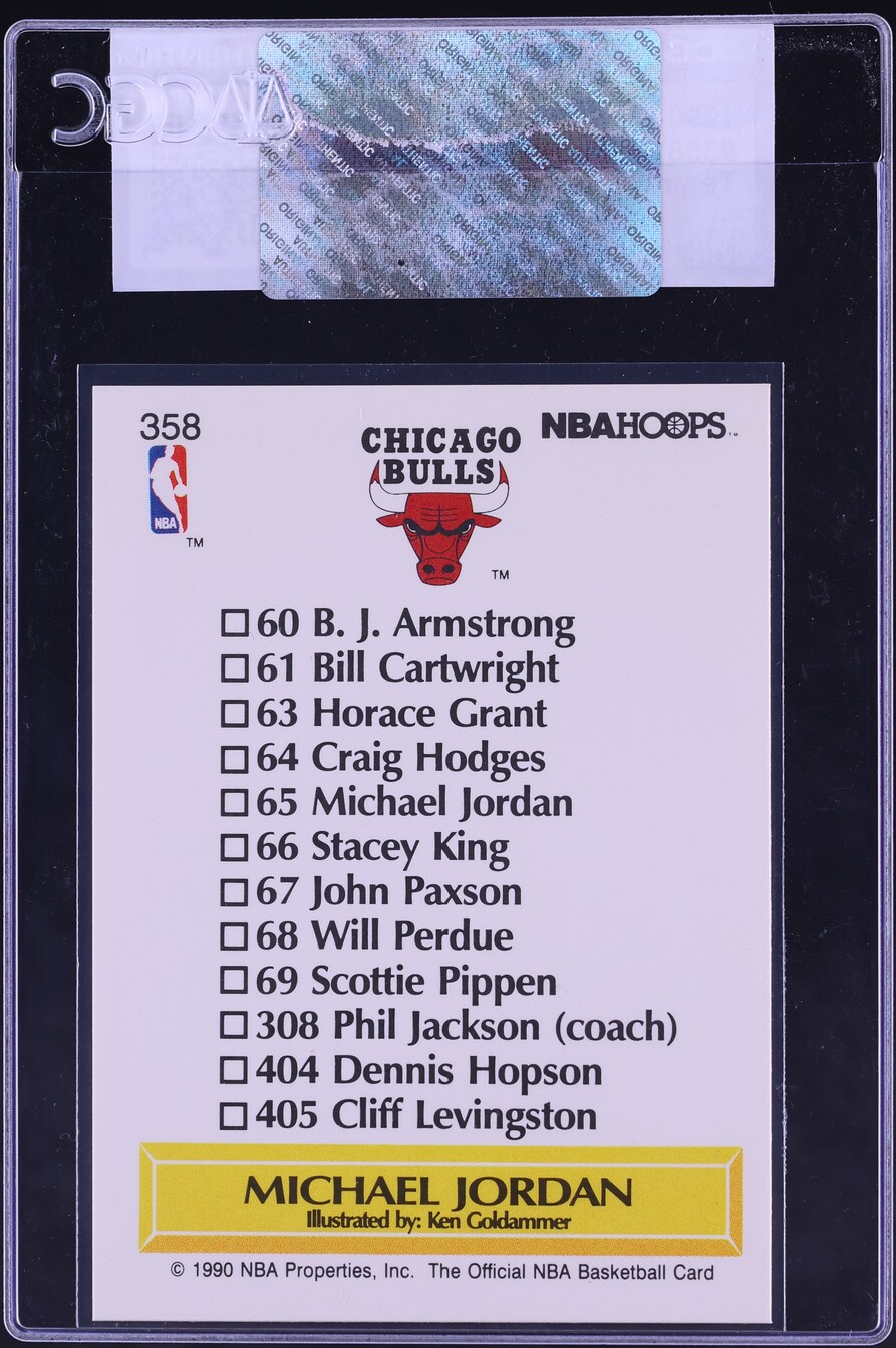 1990 Hoops Team Checklist Michael Jordan #358 CGC AUTH