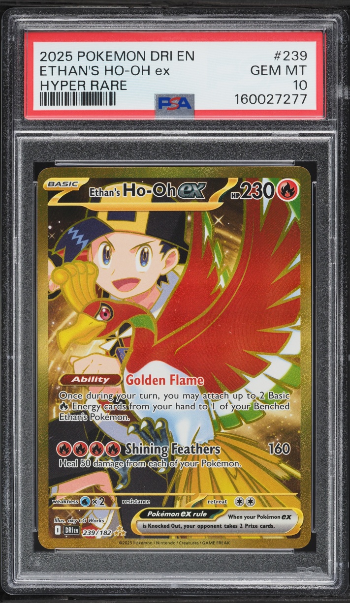2025 Pokemon Scarlet & Violet Destined Rivals Gold Rare Ethan's Ho-Oh EX #239 PSA 10 GEM MINT