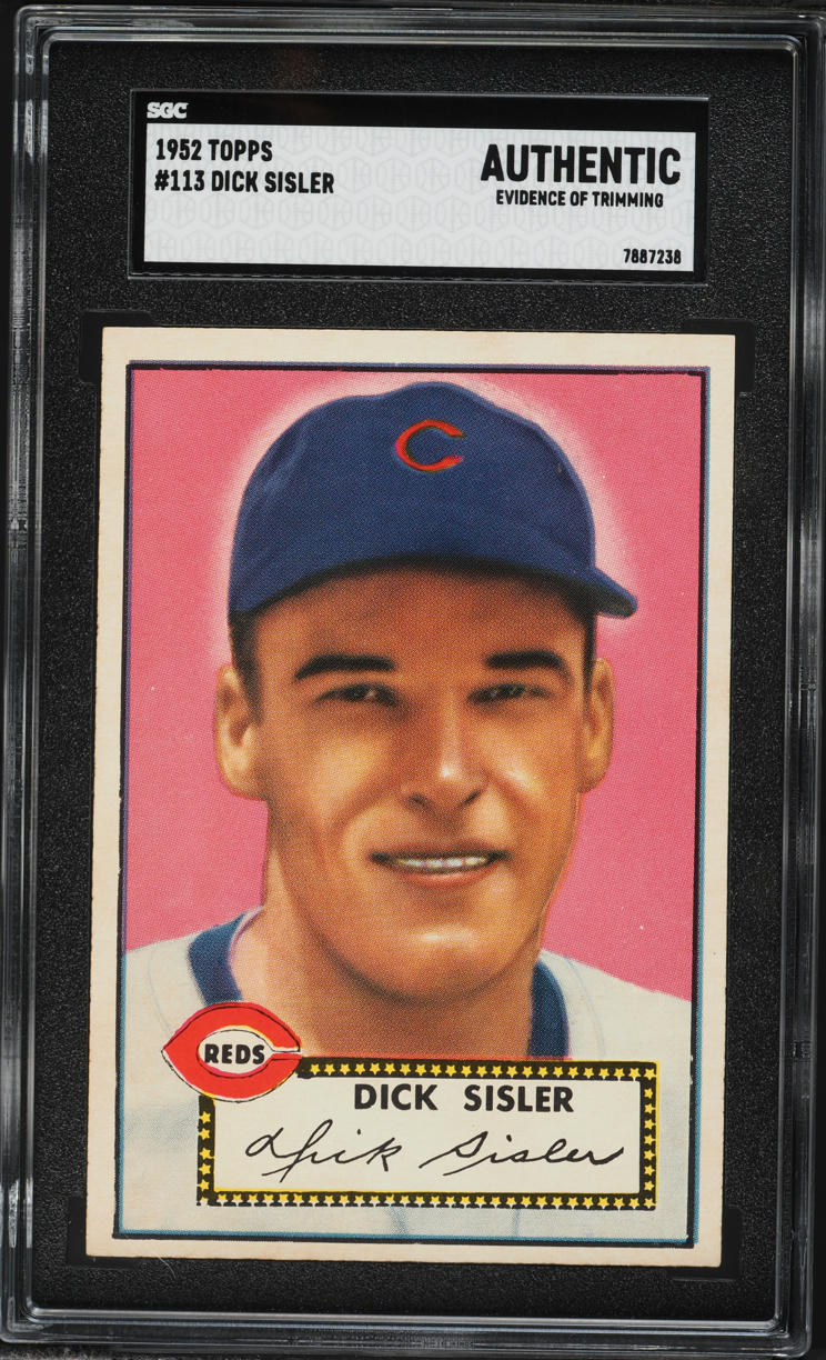 1952 Topps Dick Sisler #113 SGC AUTH