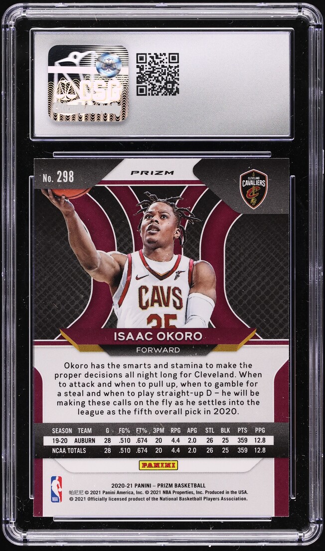 2020 Panini Prizm Silver Isaac Okoro ROOKIE #298 CSG 10 GEM MINT