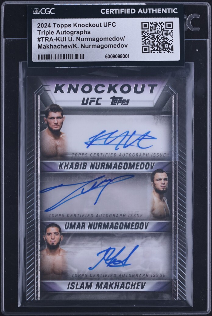 2024 Topps Knockout UFC Islam Makhachev Khabib Nurmagomedov Umar AUTO CGC AUTH