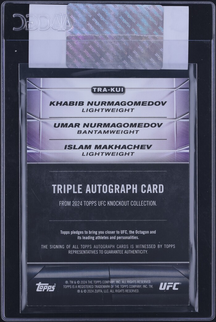 2024 Topps Knockout UFC Islam Makhachev Khabib Nurmagomedov Umar AUTO CGC AUTH