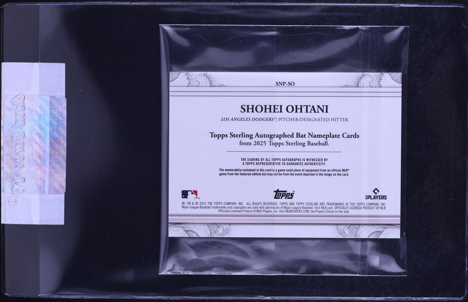 2025 Topps Sterling Nameplates Shohei Ohtani BAT BARREL PATCH KANJI AUTO 1/1 #SNP-SO CGC AUTH