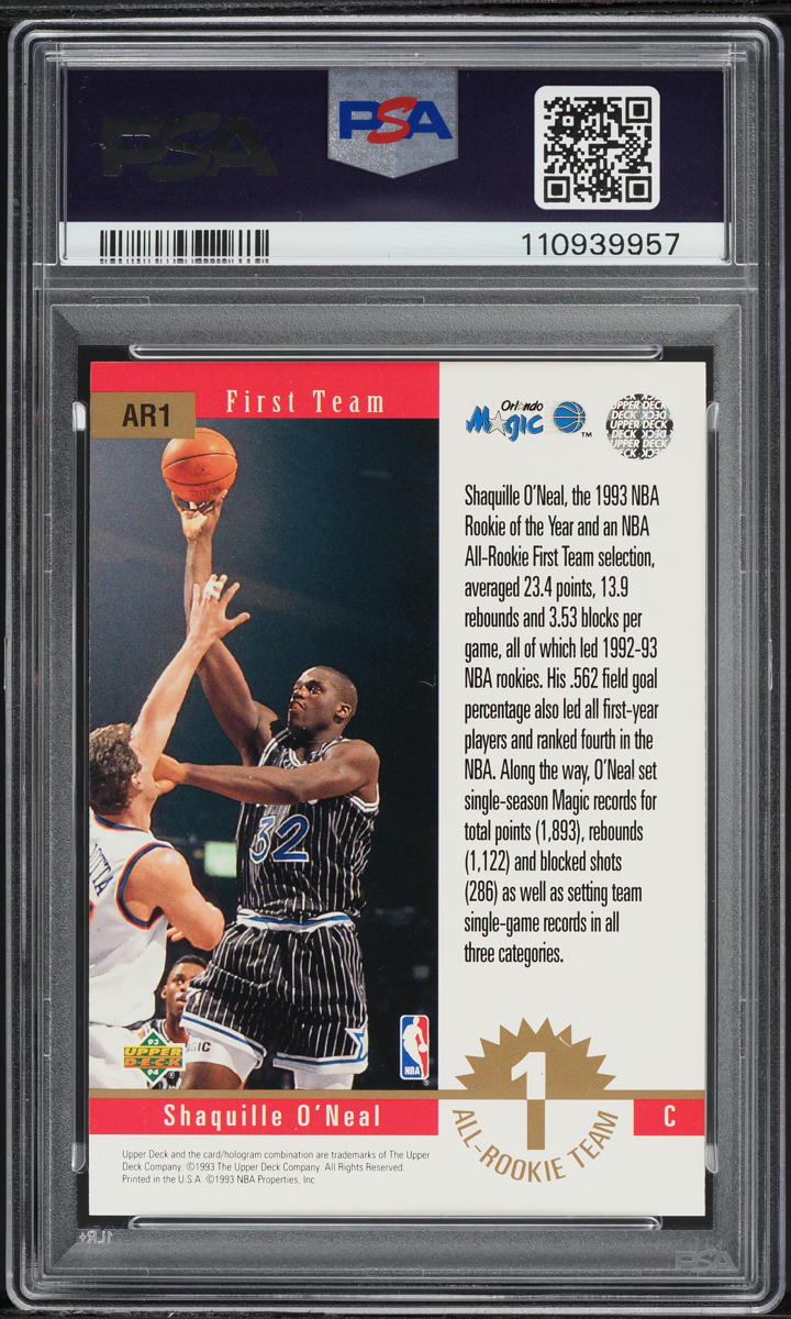 1993 Upper Deck All-Rookies Shaquille O'Neal #AR1 PSA 10 GEM MINT
