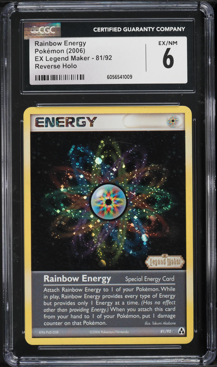 2006 Pokemon EX Legend Maker Reverse Holo Rainbow Energy #81 CGC 6 EXMT - Main Image