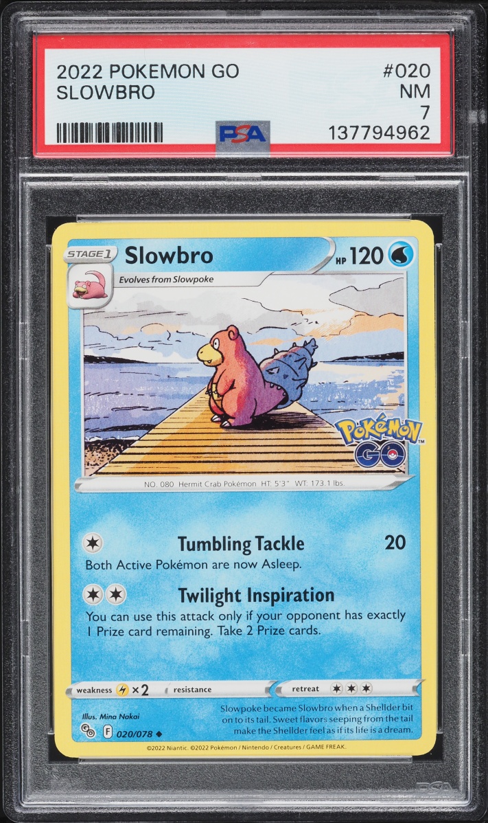 2022 Pokemon Sword & Shield Pokemon GO Slowbro #20 PSA 7 NRMT