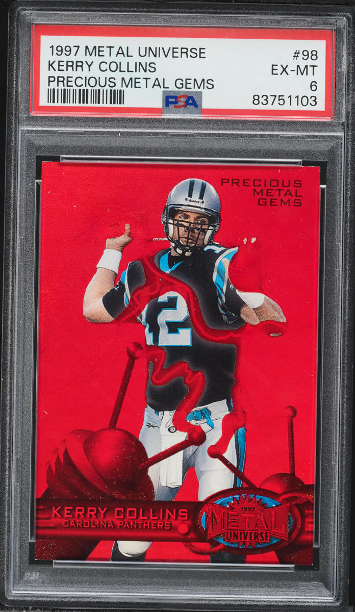 1997 Metal Universe Precious Metal Gems PMG Red Kerry Collins /150 #98 PSA 6 EXMT