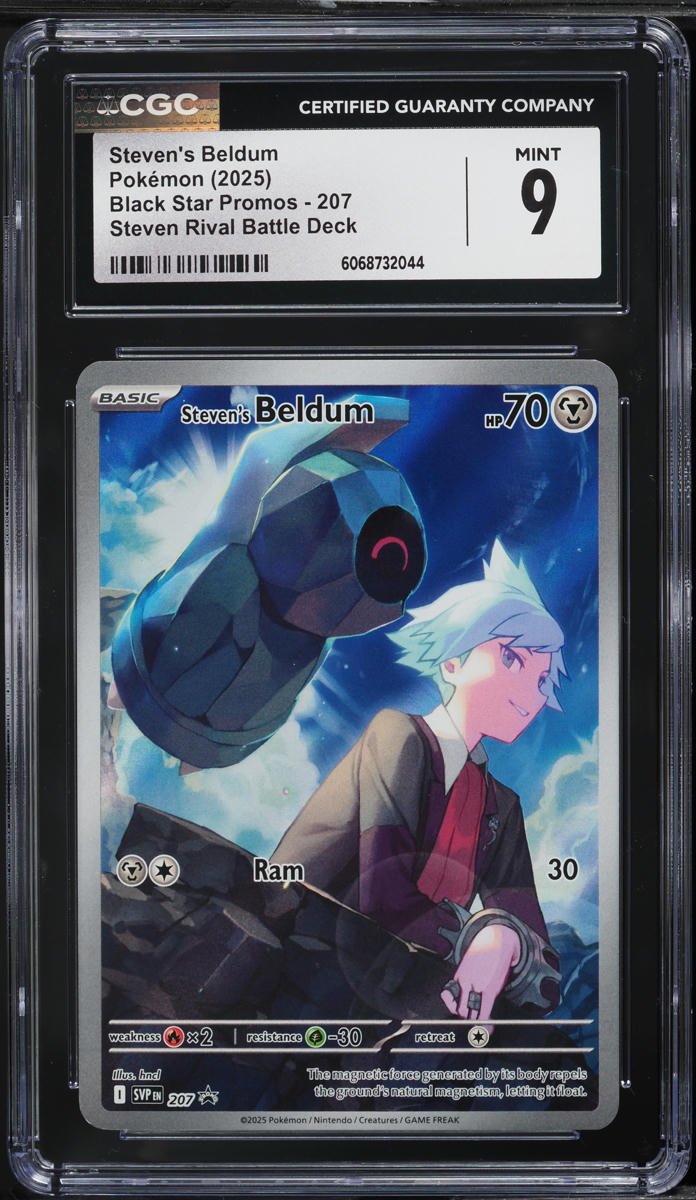 2025 Pokemon SV Black Star Promo Rival Battle Deck Steven's Beldum #207 CGC 9