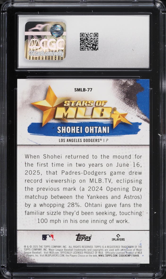 2025 Topps Update Stars Of MLB Shohei Ohtani #SMLB-77 CGC 10 GEM MINT