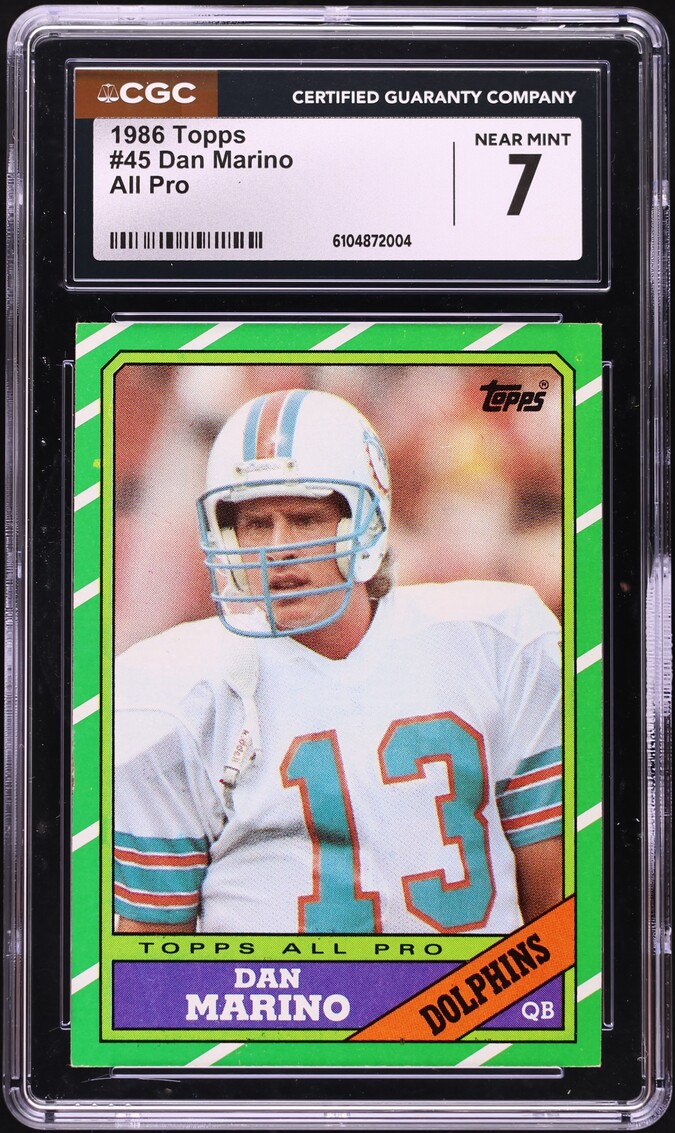 1986 Topps Football Dan Marino ALL PRO #45 CGC 7 NRMT