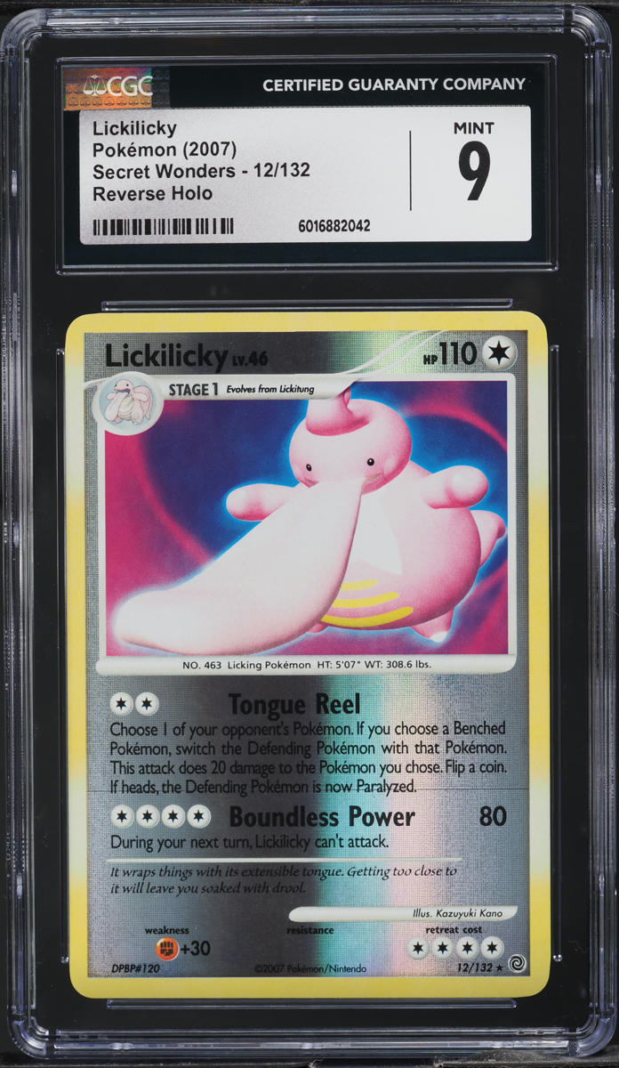 2007 Pokemon Diamond & Pearl Secret Wonders Reverse Holo Lickilicky #12 CGC 9